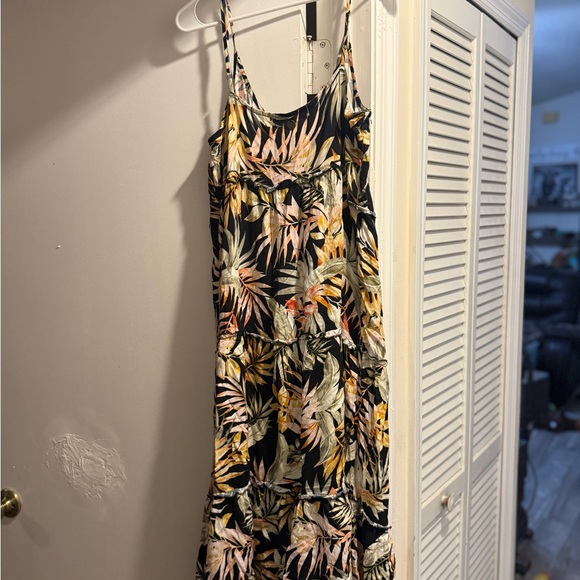 Rip Curl Black and Gold Leaf Maxi Dress - Picture 3 of 3